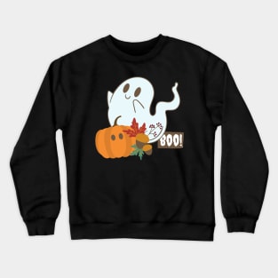 Halloween boooo cute ghost and pampkin Happy Halloween Crewneck Sweatshirt